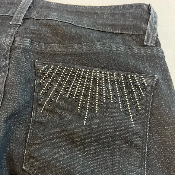 NYDJ Women’s Straight, Rhinestone Emblished Jeans, Size 4P - Picture 5 of 6